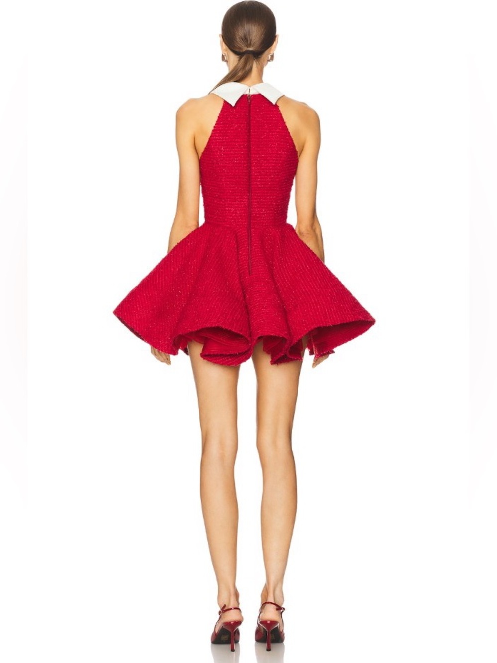 Bronx & Banco Dakota Red White Collar Midi Dress NWOT - Picture 2 of 3